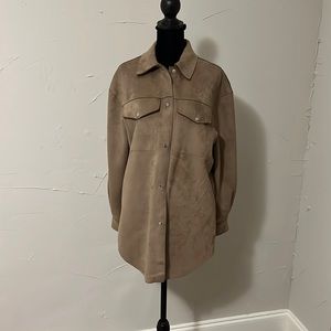 Philosophy Brown Faux Suede Shacket Size Small